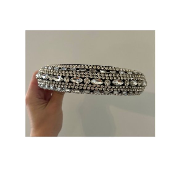 SHASHI Empress Bejeweled Crystal Headband with black velvet main image 2